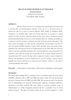 The use of mixed methods research in VET research