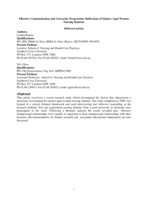 Effective communication and university progression: reflections of mature aged women nursing students