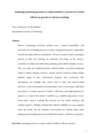 Analysing mentoring practices to understand how a preservice teacher reflects on practice to advance teaching