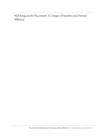 Well-being and its discontents: a critique of Hamilton and Dennis’ Affluenza