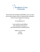 A study of the participation of stakeholders in the loss control and prevention and improvements of occupational safety and health at work for property management in Hong Kong