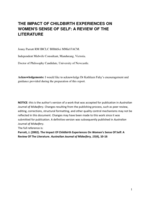 The impact of childbirth experiences on women's sense of self: a review of the literature
