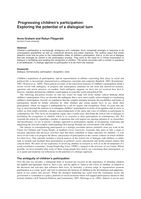 Progressing children’s participation: exploring the potential of a dialogical turn