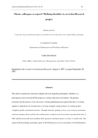 Clients, colleagues or experts? defining identities in an action research project