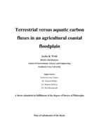 Terrestrial versus aquatic carbon fluxes in an agricultural coastal floodplain