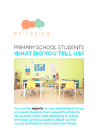 Wellbeing in schools: primary school students: what did you tell us?