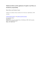 Mindstorms robots and the application of cognitive load theory in introductory programming