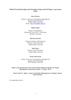 Public-private partnerships in the promotion of sport and well-being: a governance model