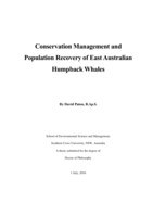 Conservation management and population recovery of East Australian Humpback Whales