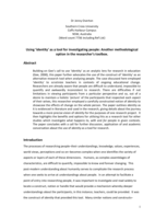 Using identity as a tool for investigation: a methodological option in the researcher's toolbox