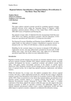 Regional industry specialisation or regional industry diversification: is one better than the other?