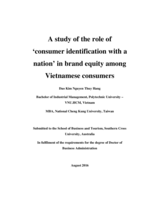A study of the role of 'consumer identification with a nation' in brand equity among Vietnamese consumers