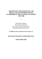 Identifying the existence and impact of transformational leadership in the Australian public sector