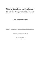 Natural knowledge and sea power : the cultivation of hemp in the British imperial world