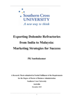 Exporting dolomite refractories from India to Malaysia : marketing strategies for success