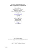 The use of mixed methods across across seven business and management fields