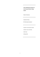 Factors affecting the intention to use a personal carbon trading system
