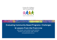 Evaluating community-based programs: challenges and lessons from the front-line