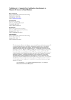 Validation of a computer user satisfaction questionnaire to measure IS success in small business