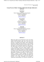 Group processes online: teaching collaboration through collaborative processes