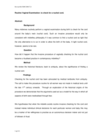 Routine vaginal examination to check for a nuchal cord