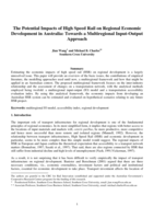 The potential impacts of high speed rail on regional economic development in Australia: towards a multi-regional input-output approach