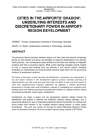 Cities in the airports 'shadow': underlying interests and discretionary power in airport-region development