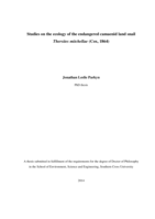 Studies on the ecology of the endangered camaenid land snail <em>Thersites mitchellae</em> (Cox, 1864)