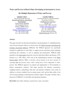 Water and poverty in rural China: developing an instrument to assess the multiple dimensions of water and poverty