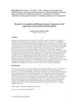 Recipes for recognition and lifelong learning: community based approaches to fostering learning transitions
