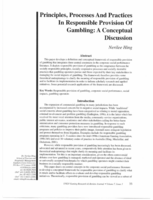 Principles, processes and practices in responsible provision of gambling: a conceptual discussion