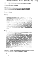 Data requirements for developing growth models for tropical moist forests