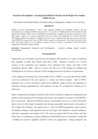 Executive development: learning from effective practices in the Papua New Guinea public service