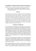 Capability for complex systems: beyond competence