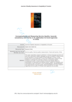 Conceptualizing and measuring service quality: towards consistency and clarity in its application to travel agencies in China