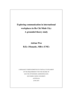 Exploring communication in international workplaces in Ho Chi Minh City : a grounded theory study