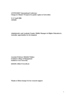 Administrative and academic female, middle managers in higher education in Australia: opportunities for development