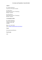 Governance and negotiation: context revisited