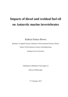 Impacts of diesel and residual fuel oil on Antarctic marine invertebrates