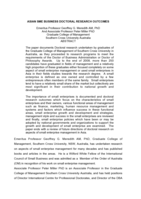 Asian SME business doctoral research outcomes