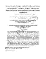 Surface elevation changes and sediment characteristics of intertidal surfaces undergoing mangrove expansion and mangrove removal, Waikaraka Estuary, Tauranga Harbour, New Zealand