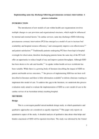 Implementing same day discharge following percutaneous coronary intervention: a process evaluation