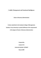 Conflict management and emotional intelligence