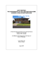 'Just renting': the experiences of sole mother non-home owners living in northern NSW