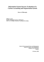 Information system success : evaluation of a carbon accounting and sequestration system
