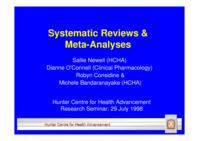 Systematic reviews & meta-analyses