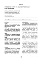 Predictors of dietary and health supplement use in older Australians