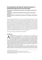 Promoting rural and remote teacher education in Australia through the over the Hill project