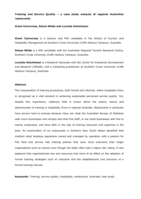Training and service quality: a case study analysis of regional Australian restaurants