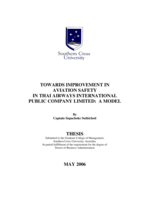 Towards improvement in aviation safety in Thai Airways International Public Company Limited : a model